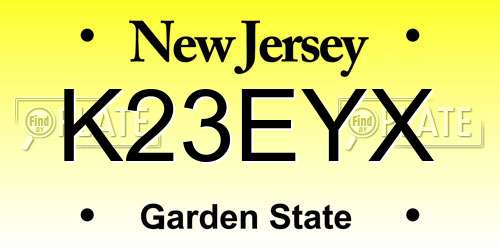 K23EYX New Jersey License Plate