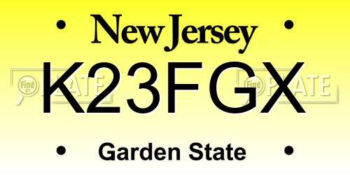 K23FGX New Jersey License Plate