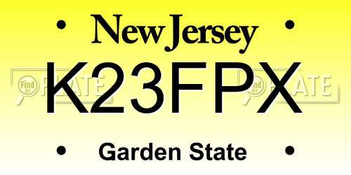 K23FPX New Jersey License Plate