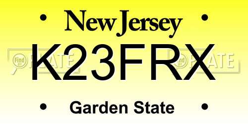 K23FRX New Jersey License Plate