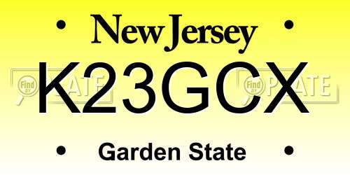 K23GCX New Jersey License Plate