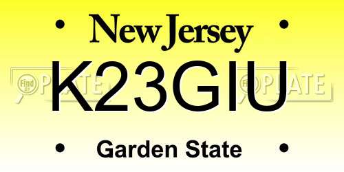 K23GIU New Jersey License Plate