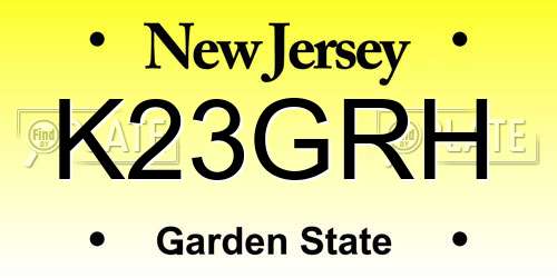 K23GRH New Jersey License Plate