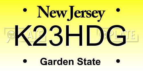 K23HDG New Jersey License Plate