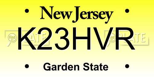 K23HVR New Jersey License Plate