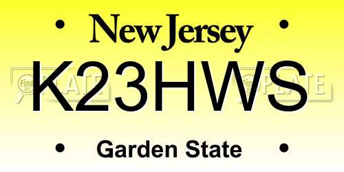 K23HWS New Jersey License Plate