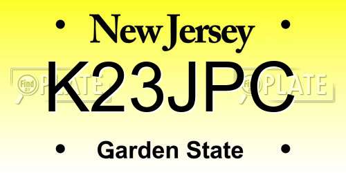 K23JPC New Jersey License Plate