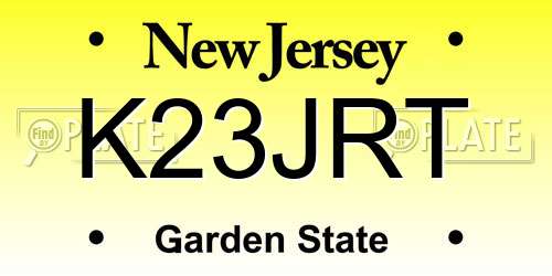 K23JRT New Jersey License Plate