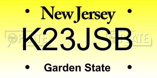 K23JSB New Jersey License Plate