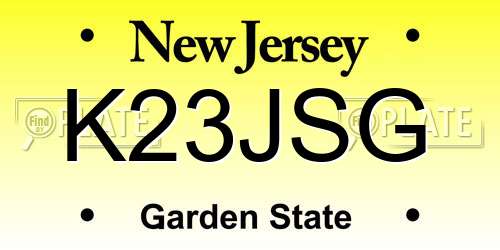 K23JSG New Jersey License Plate