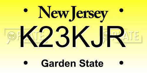 K23KJR New Jersey License Plate