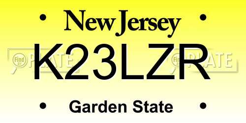 K23LZR New Jersey License Plate