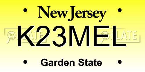K23MEL New Jersey License Plate