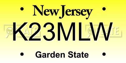 K23MLW New Jersey License Plate
