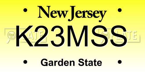 K23MSS New Jersey License Plate