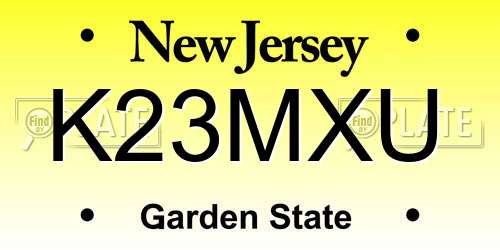 K23MXU New Jersey License Plate