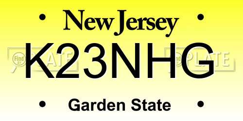 K23NHG New Jersey License Plate