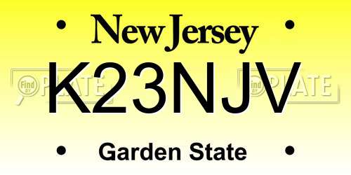 K23NJV New Jersey License Plate