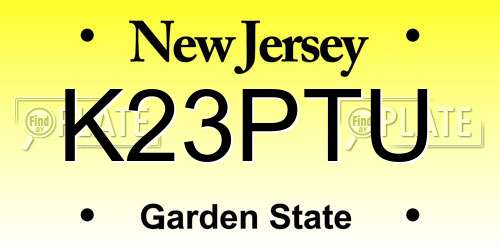 K23PTU New Jersey License Plate