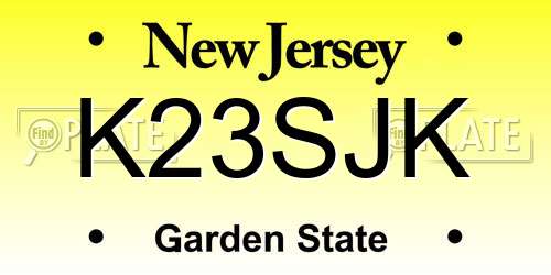 K23SJK New Jersey License Plate