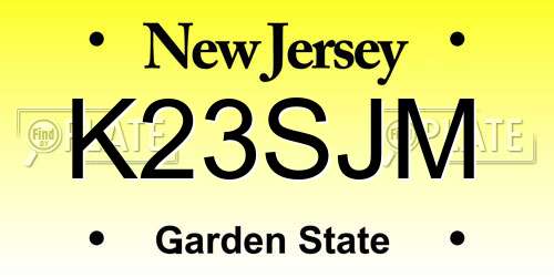 K23SJM New Jersey License Plate