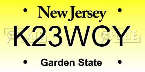 K23WCY New Jersey License Plate
