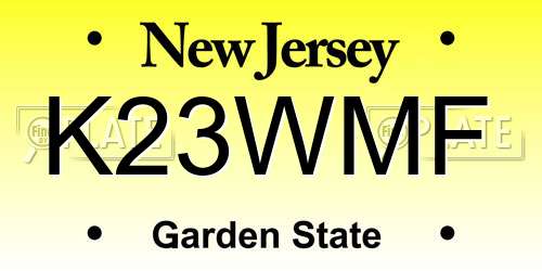 K23WMF New Jersey License Plate