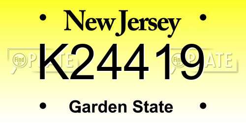 K24419 New Jersey License Plate
