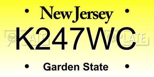 K247WC New Jersey License Plate