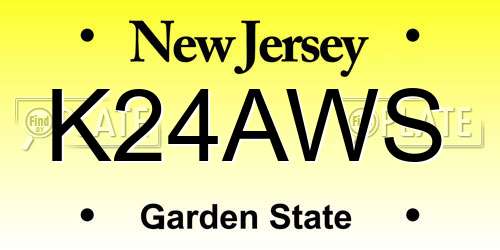 K24AWS New Jersey License Plate