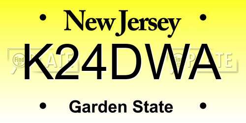 K24DWA New Jersey License Plate