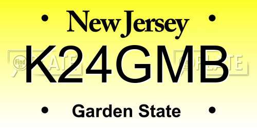 K24GMB New Jersey License Plate