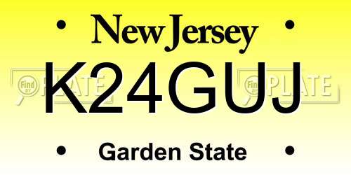 K24GUJ New Jersey License Plate