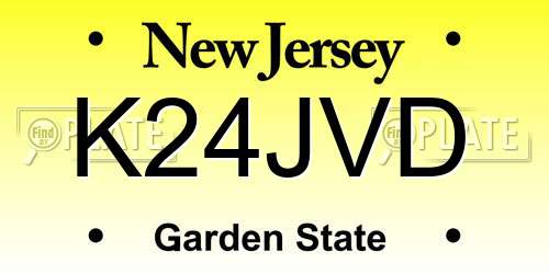 K24JVD New Jersey License Plate