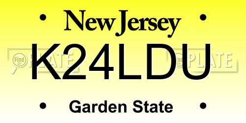 K24LDU New Jersey License Plate