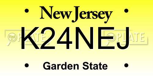 K24NEJ New Jersey License Plate