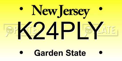K24PLY New Jersey License Plate