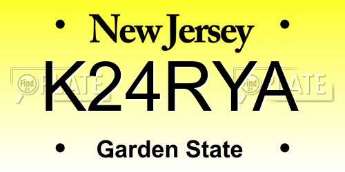 K24RYA New Jersey License Plate