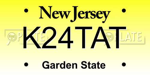 K24TAT New Jersey License Plate