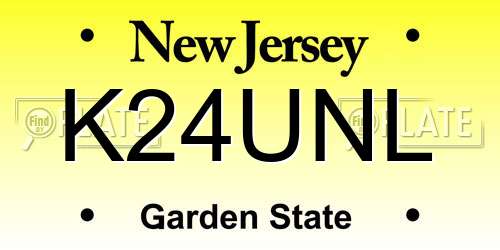K24UNL New Jersey License Plate