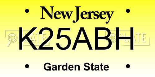K25ABH New Jersey License Plate