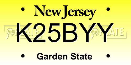 K25BYY New Jersey License Plate