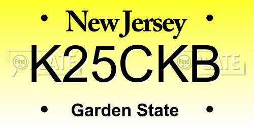 K25CKB New Jersey License Plate