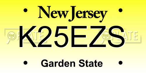 K25EZS New Jersey License Plate