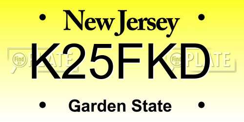 K25FKD New Jersey License Plate