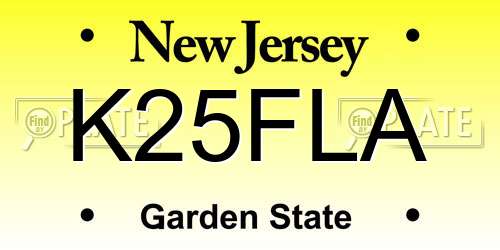 K25FLA New Jersey License Plate