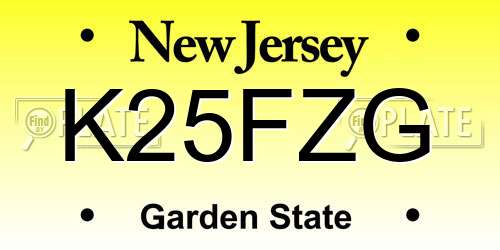 K25FZG New Jersey License Plate
