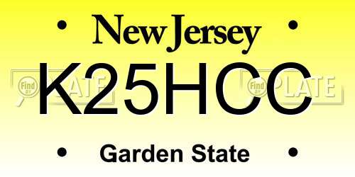 K25HCC New Jersey License Plate