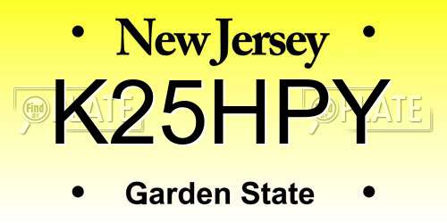 K25HPY New Jersey License Plate