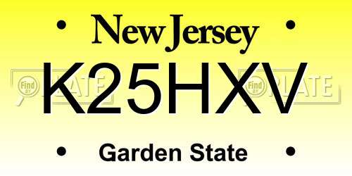 K25HXV New Jersey License Plate